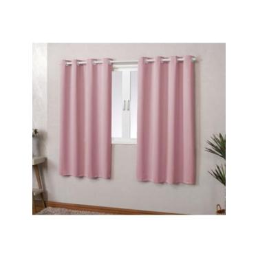 Imagem de Cortina Tecido para Janela Blindex Corta Luz 2,20 X 1,30 Blackout Oferta Indicado para Varão até 1,80m (Rosa)