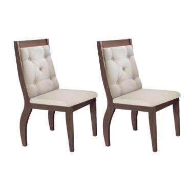 Imagem de Kit 2 Cadeiras Sala Jantar Ágata 2 Un Café/Suede Creme - Rufato