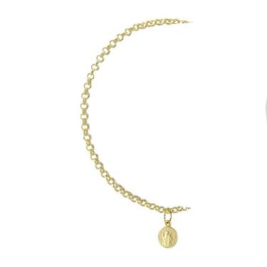 Imagem de Pulseira Elos Portugueses 19 Cm Pingente São Bento Ouro 18k - JOIE JOI