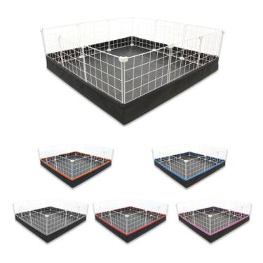 Imagem de Cercado Aramado Porquinho da Índia 90x90 Cm Branco com Bandeja Higiêni