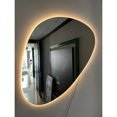 Imagem de Espelho Decorativo Orgânico 95x67cm Com Led Branco Quente - V.A Decor