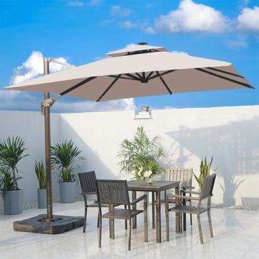 Imagem de Ombrelone Guarda Sol Java Aluminio 3,0 x 3,0 C/ Base 100L - SOL&SOMBRA