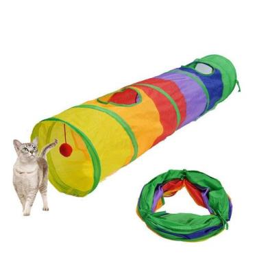 Imagem de Brinquedo Para Pets Túnel Labirinto Para Gatos Colorido - PetLon, Reto