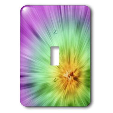 Imagem de 3dRose lsp_49038_1 Design colorido tie dye brilhante e colorido, este design tie dye realmente se destaca no interruptor único