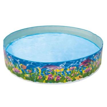 Imagem de Piscina Redonda Infantil Semirrígida 1000L Vida Marinha Portátil Bel