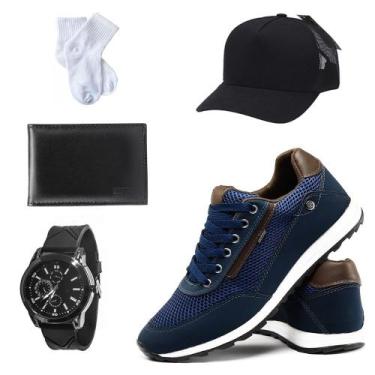 Imagem de Kit Tenis Sapatenis Casual  Jogging  Confortavel +Acessorios - REF, 39