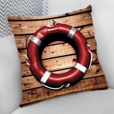 Imagem de Almofada Decorativa Cheia c/ Zíper 25x25 cm Náutico Oceania Praia Mar 