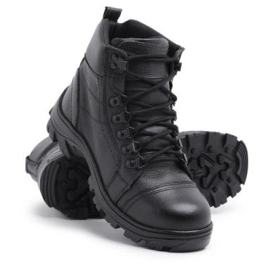 Imagem de Bota Coturno Militar Motoqueiro Masculino Sapato Social Couro Conforto