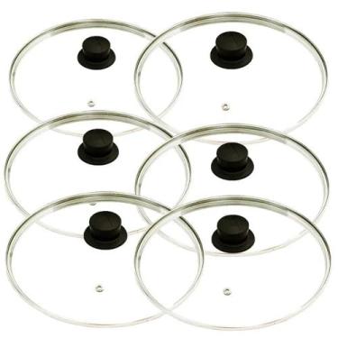 Imagem de Jogo 6 Tampas de Vidro Temperado 24/25 cm Panela Frigideira - Okayshop