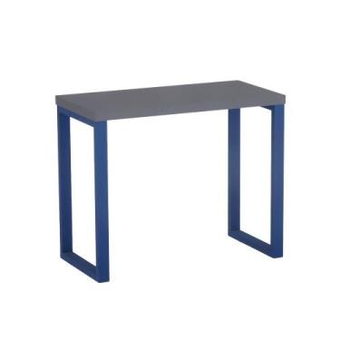 Imagem de Mesa Auxiliar Tubolar PE 40 Pandin 90 x 45 Cm Grafito e Azul Del Rey