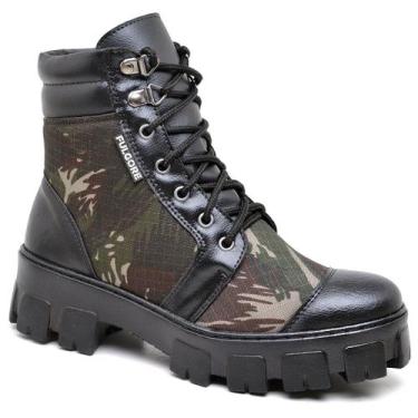 Imagem de Coturno Bota Botinha Blogueira Plataforma Tratorado Preto - Fulgore, 3