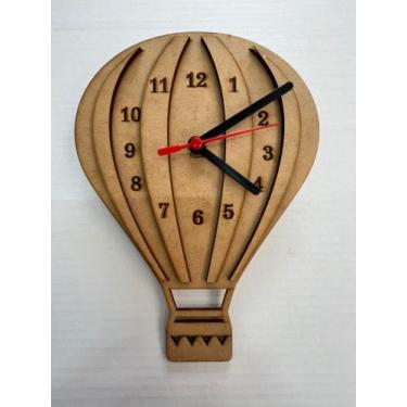 Imagem de Relógio Mdf Cru 3mm Gravado Balão Sala Quarto Escritório - AGV Criaçõe