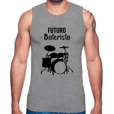 Imagem de Regata Futuro Baterista - Foca na Moda, Cinza, P