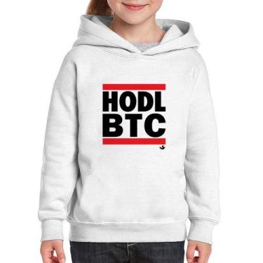 Imagem de Moletom Infantil Hodl BTC - Foca na Moda, Branco, 4
