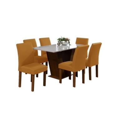 Imagem de Kit 4 Capa De Cadeira Com Elástico Sala Cozinha Luxo - Dennis Confecçõ