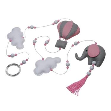 Imagem de Pingente De Cortina Elefante Balão Rosa Quarto Bebê Infantil Menina - 