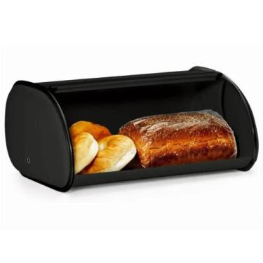 Imagem de Porta Pão Bolo Biscoistos Organizador Preto Tampa Retrátil - PGB