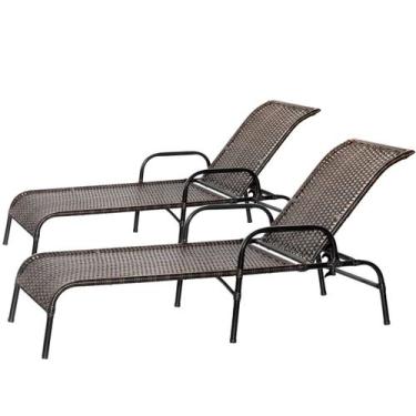 Imagem de Jogo 2 Espreguiçadeiras Catar em Ferro com Pintura Eletrostática para 