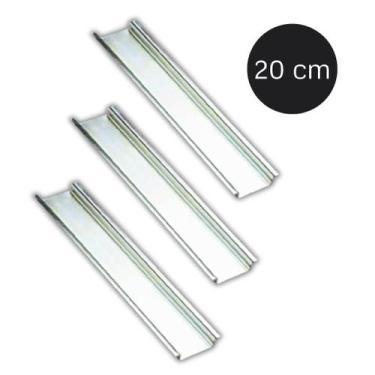 Imagem de Kit Trilho DIN Liso Zincado para Montagem Elétrica 20cm - LUMIBRAS, 3 