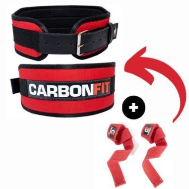 Imagem de Kit Cinturão + strap fita kit academia musculação cinto fivela - CARBO