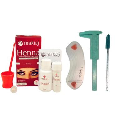 Imagem de Henna Makiaj Sobrancelha Kit Designer Paquímetro Escova Moldes Profiss