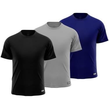 Imagem de Kit 3 Camiseta Masculina Lisa Proteção UV +50 Segunda Pele Térmica Vár
