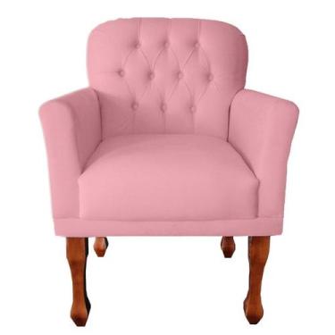 Imagem de Poltrona Stephany Tecido Suede Para Sala De Espera - Vania Decor, Rosa