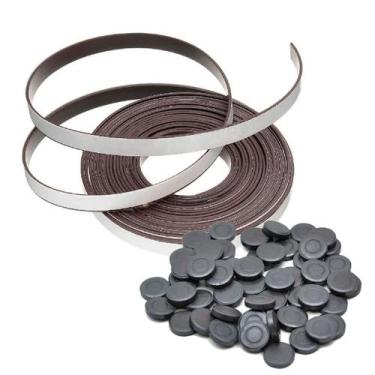 Imagem de Imã Para Artesanato 10 Metros Imã Fita  + 200 Redondo 10mm - IMATEC