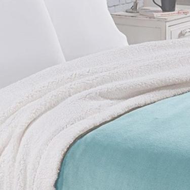 Imagem de Manta Sherpa Queen Andreza Azul Claro