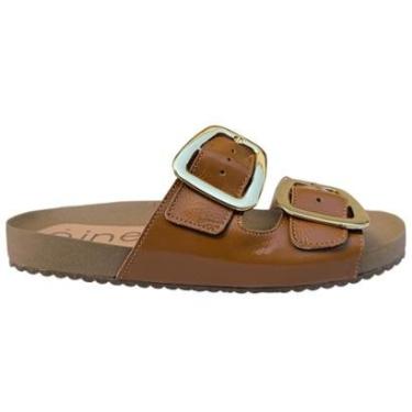 Imagem de Sandália Papete Rasteira Couro Viena Fivela Confort Festas-Feminino