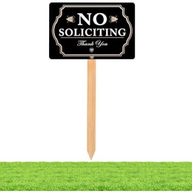 Imagem de Kichwit Placa de metal sem solicitação com estaca de bambu, alumínio, placa mede 30 cm x 20 cm