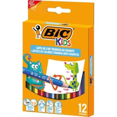 Imagem de Lápis de COR Jumbo Evolution Triangular 12 Cores PCT com 12 - BIC