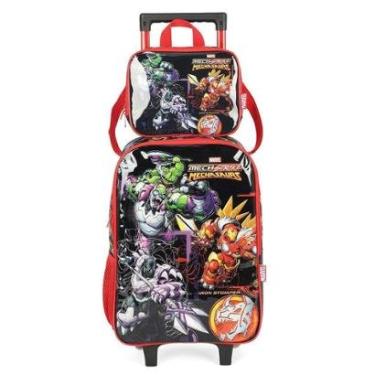 Imagem de Kit Mochila Rodinha Lancheira Luxcel Avengers Mech Strike-Masculino