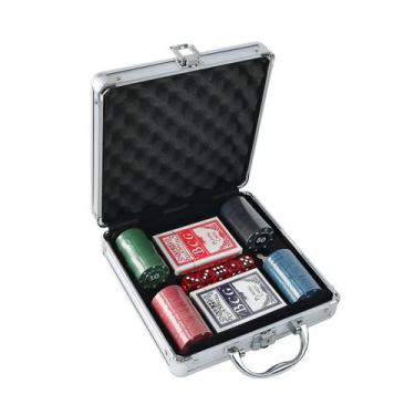 Imagem de Jogo de fichas para poker numerada na maleta com 100 fichas - QUERO PR