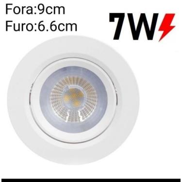 Imagem de Kit de 12 Spot LED Embutir Direcionável Redondo  7W Bivolt  3500K Bran