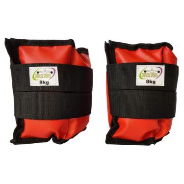Imagem de Caneleira Tornozeleira Profissional 8 KG - Exercise Sports, Vermelho