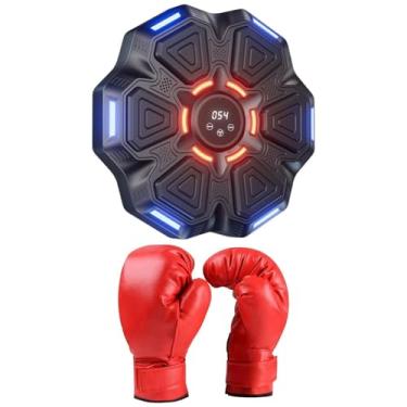 Imagem de Colaxi Máquina de boxe musical, alvo eletrônico de parede para meninos e meninas, alvo de reação com luvas infantis para prática de karatê, sanda, Preto