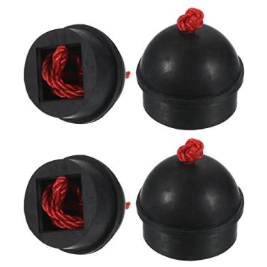 Imagem de PATIKIL Suporte de giz para tacos, pacote com 4 suportes de giz de borracha antiderrapante para piscina com pontas de taco de bilhar, estojo de giz com cabo de substituição de sinuca, preto