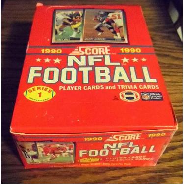Imagem de 1 caixa de cartas de futebol de pontuação de 1990
