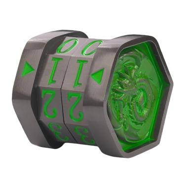 Imagem de Metal MTG Life Counter, Life Counter MTG, Magic The Gathering Life Counter Gift Box Packaging Suitable for Board Games, Card Games, Compatible with MTG and TTRPG(Black Nickel_Green)