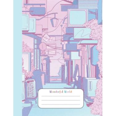 Imagem de Wonderful World: Composition Notebook Wandering Wide Ruled Lined Paper Notebook Journal, Workbook for Teens Kids Students Girls for Home School College | 120 Pages - 7.44 x 9.69'