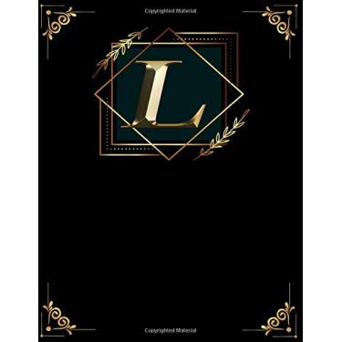 Imagem de L: Cute Initial Monogram Letter L College Ruled Notebook. Pretty Personalized Large Lined Journal & Diary for Writing & Note Taking for Girls and Boys - Gold & Black Cover Composition Book