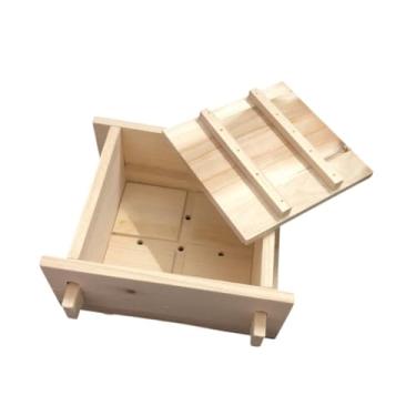 Imagem de ＫＬＫＣＭＳ Prensa de tofu de madeira, ferramenta de cozinha doméstica, faça você mesmo, fabricante de queijo, tofu, prensa para doméstico, folha de, 15cmx15cmx8.8cm