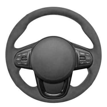 Imagem de MEWANT Capa de volante de carro personalizada costurada à mão respirável para Toyota GR Supra 2020-2022 acessórios de volante para Toyota GR Supra feita de Alcantara