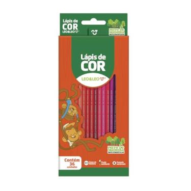 Imagem de LÁPIS DE COR DE MADEIRA 36 CORES SEXTAVADO LEO&LEO