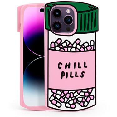 Imagem de MEGANTREE Capa fofa para iPhone 14 Pro Max, capa de silicone macio à prova de choque com estampa de garrafa de cápsula, capa de proteção total para crianças, meninas, mulheres, crianças