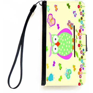 Imagem de Rikki Knight Capa carteira flip com coruja em formato de coração verde com aba magnética para Apple iPhone 5c