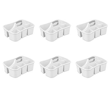 Imagem de Sterilite 15888006 Organizador Ultra Dividido, Organizador Branco com Inserção de Titânio, Pacote com 6