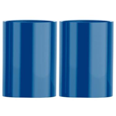 Imagem de Kit 2 Vasos Vitrificado Fibra De Vidro Milão P 50cm Vietnamita Luxo (Azul Metálico)