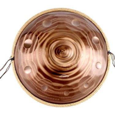 Imagem de AS TEMAN HANDPAN , instrumento de tambor handpan em D Menor 10 Notas 440Hz 22 polegadas Tambor de mão de aço com bolsa de mão macia